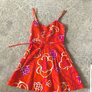 Floral pink and orange dress